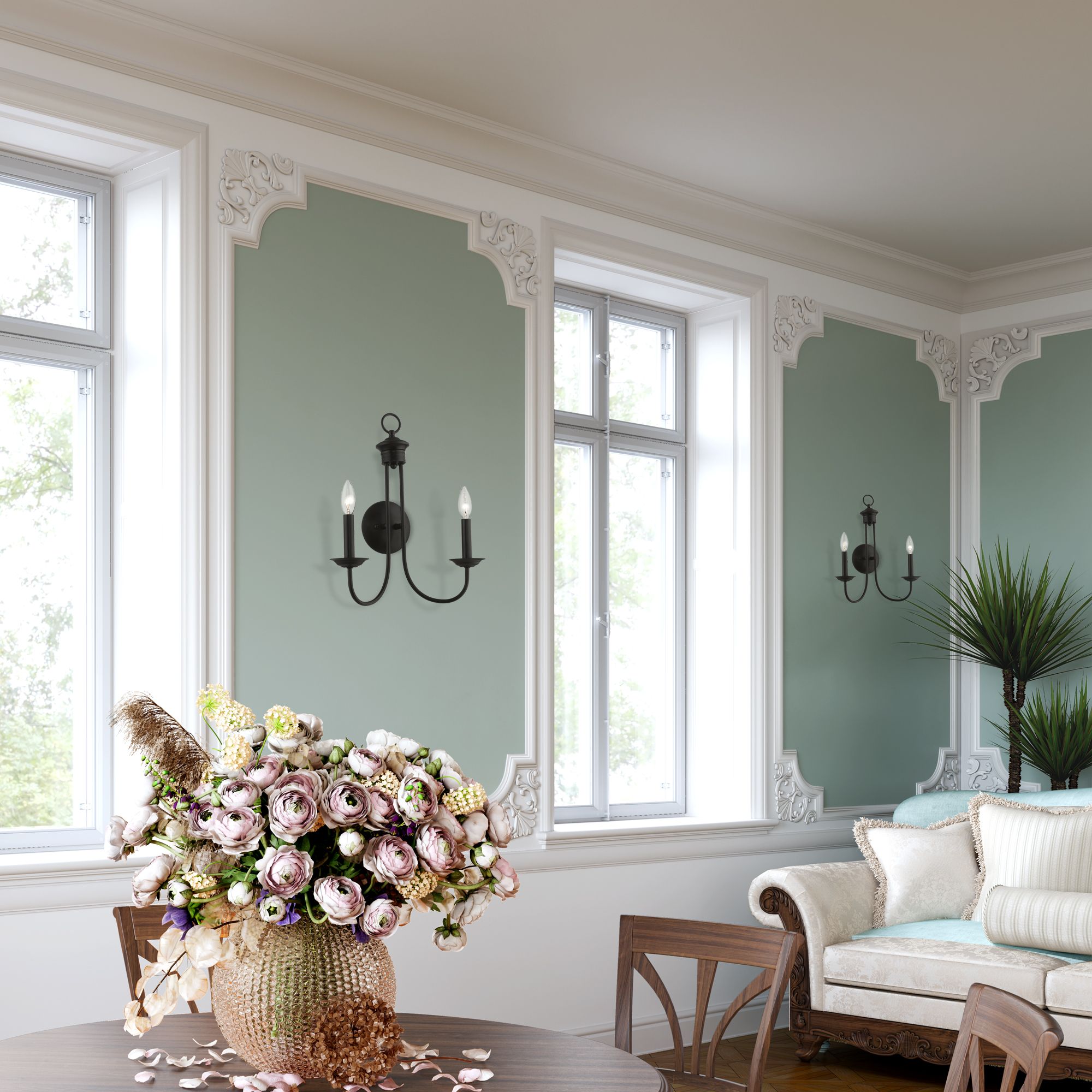 Estate 17 1/4" High Black 2-Light Wall Sconce