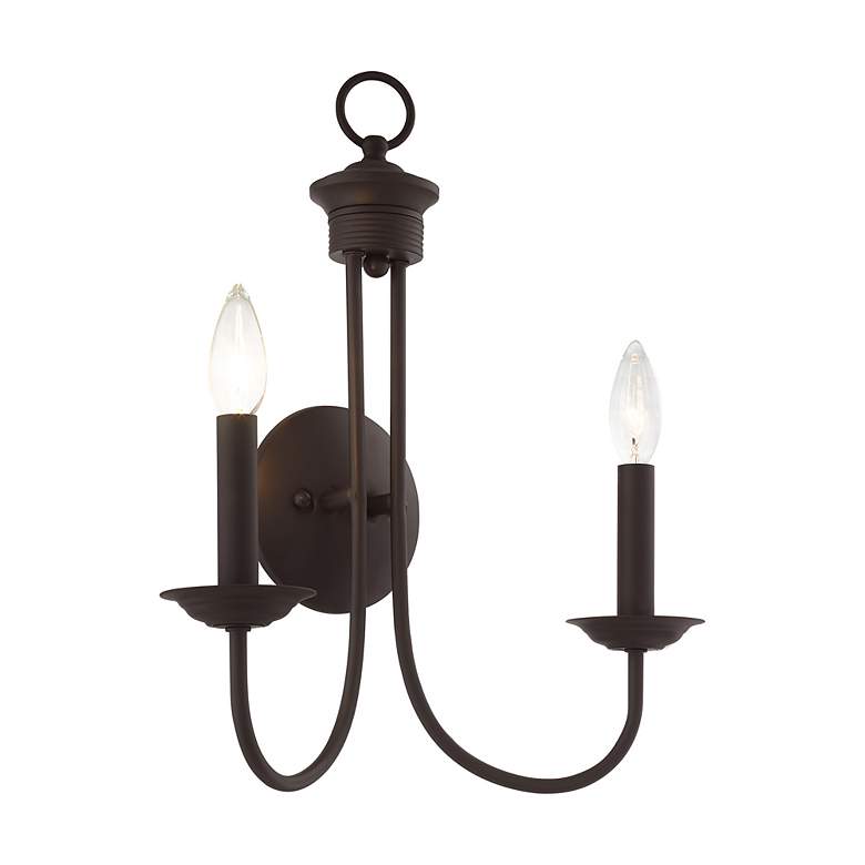 Image 7 Estate 17 1/4" High Bronze 2-Light Wall Sconce more views