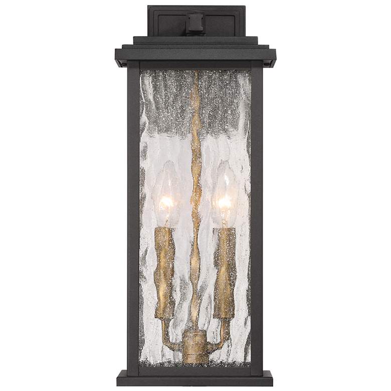 Image 2 Estate 17"H 2-Light Black Outdoor Wall Sconce w/ Rain Glassware Shade more views