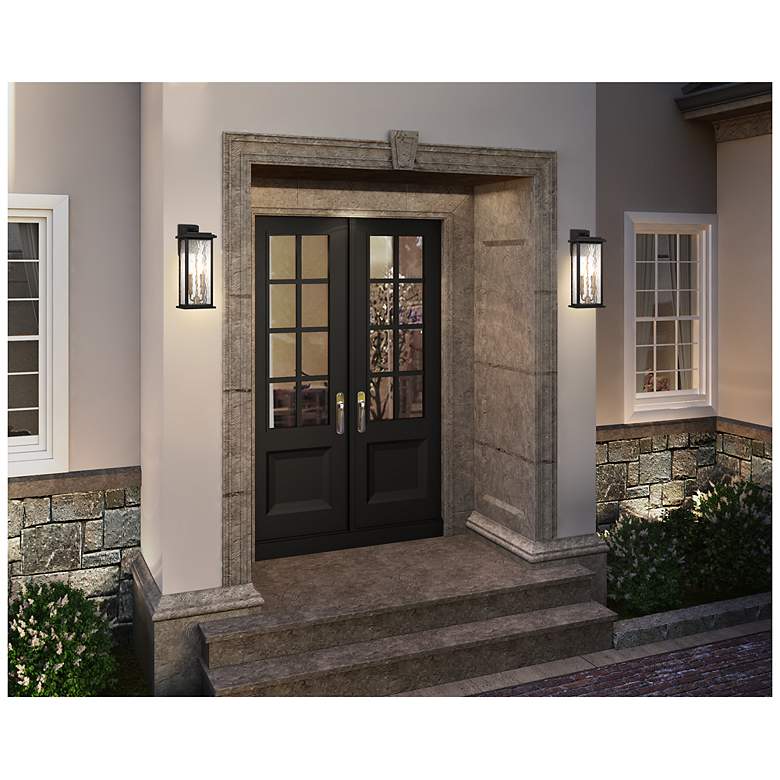 Image 5 Estate 17"H 2-Light Black Outdoor Wall Sconce w/ Rain Glassware Shade more views