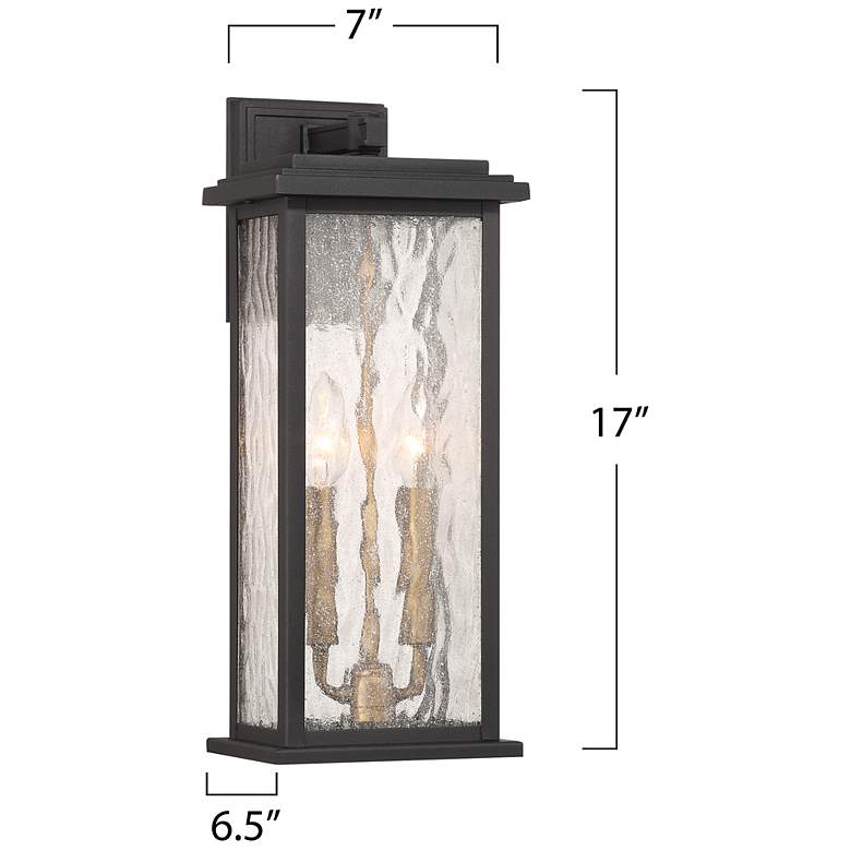 Image 6 Estate 17"H 2-Light Black Outdoor Wall Sconce w/ Rain Glassware Shade more views