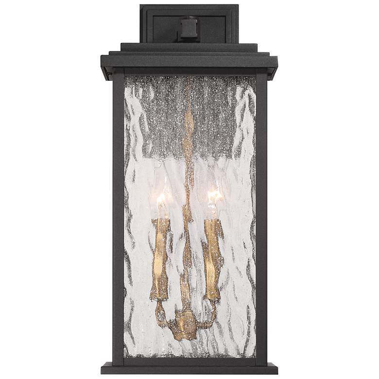 Image 2 Estate 19"H 2-Light Black Outdoor Wall Sconce w/ Rain Glassware Shade more views
