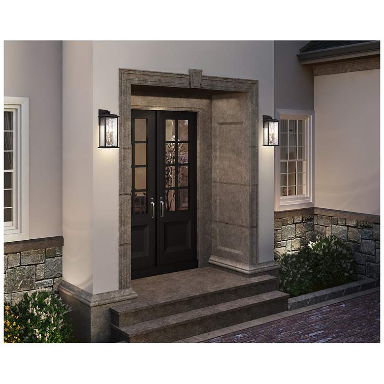 Image 5 Estate 19"H 2-Light Black Outdoor Wall Sconce w/ Rain Glassware Shade more views