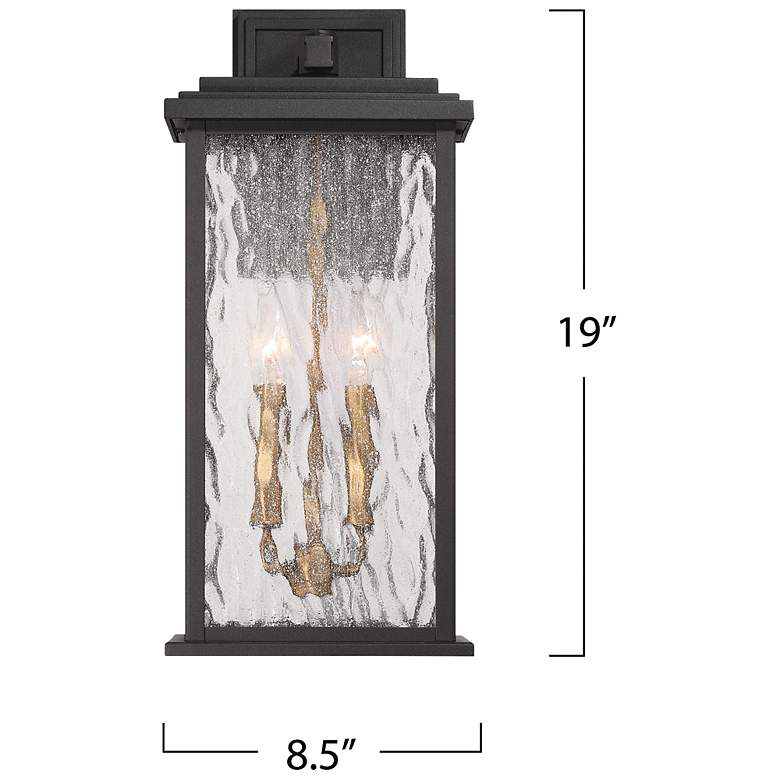 Image 6 Estate 19"H 2-Light Black Outdoor Wall Sconce w/ Rain Glassware Shade more views