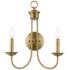 Estate 2 Light Antique Brass Double Sconce