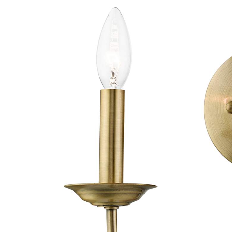 Image 4 Estate 2 Light Antique Brass Double Sconce more views