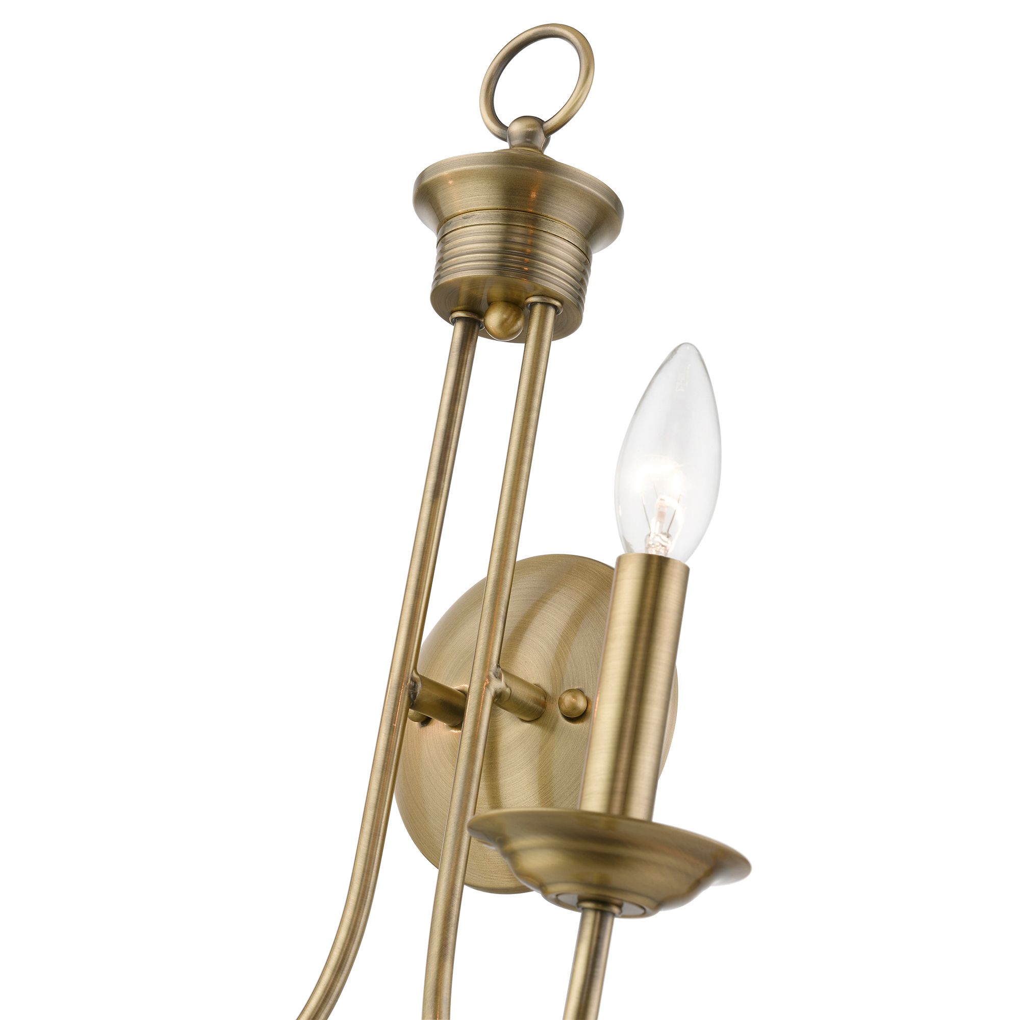 Estate 2 Light Antique Brass Double Sconce in scene