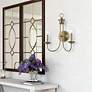 Estate 2 Light Antique Brass Double Sconce in scene