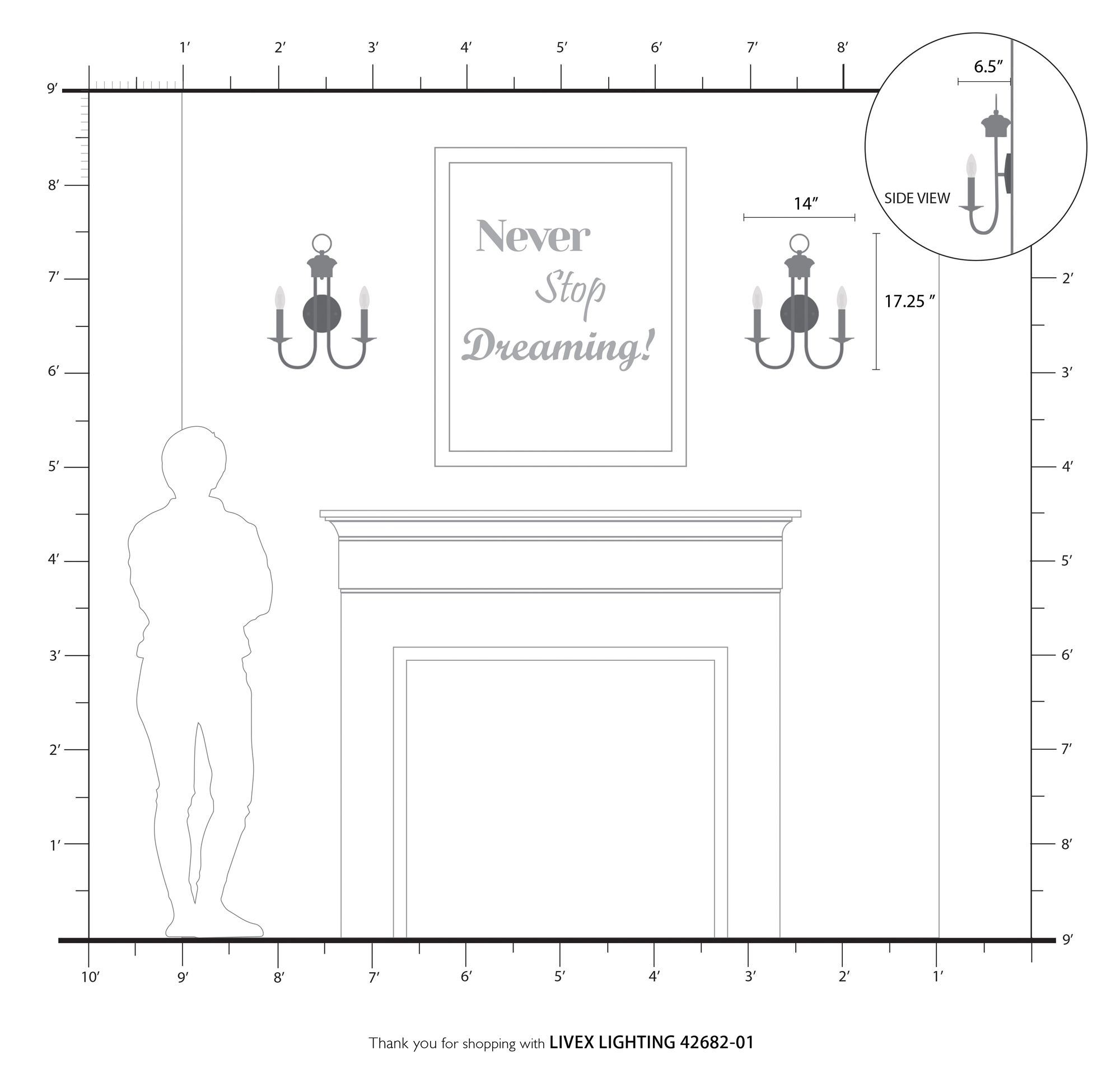 Estate 2 Light Antique Brass Double Sconce in scene