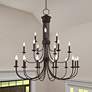 1_Estate 21 Light Bronze Foyer Chandelier
