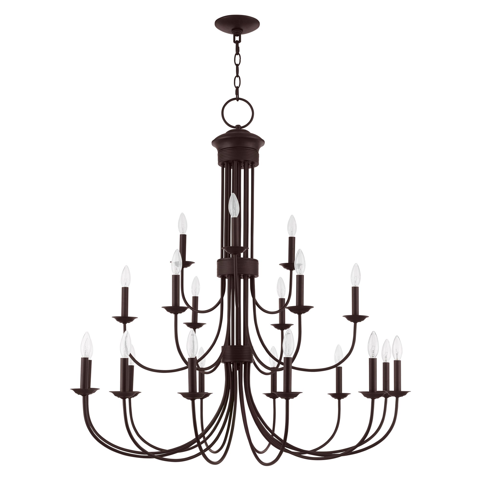 Image 3 Estate 21 Light Bronze Foyer Chandelier more views