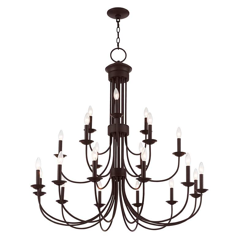 Image 5 Estate 21 Light Bronze Foyer Chandelier more views