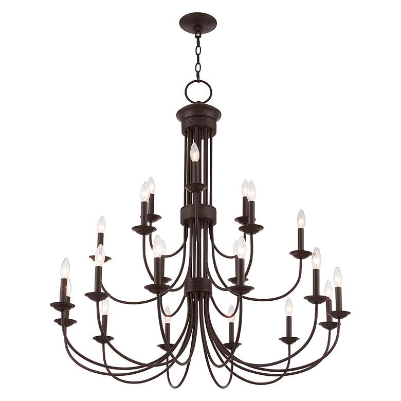 Image 6 Estate 21 Light Bronze Foyer Chandelier more views