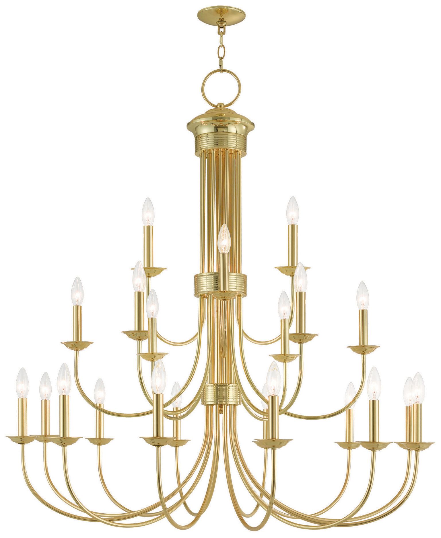 Estate 21 Light Polished Brass Foyer Chandelier