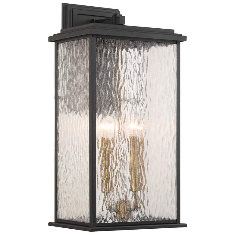 Image 1 Estate 24"H 4-Light Black Outdoor Wall Sconce w/ Rain Glassware Shade