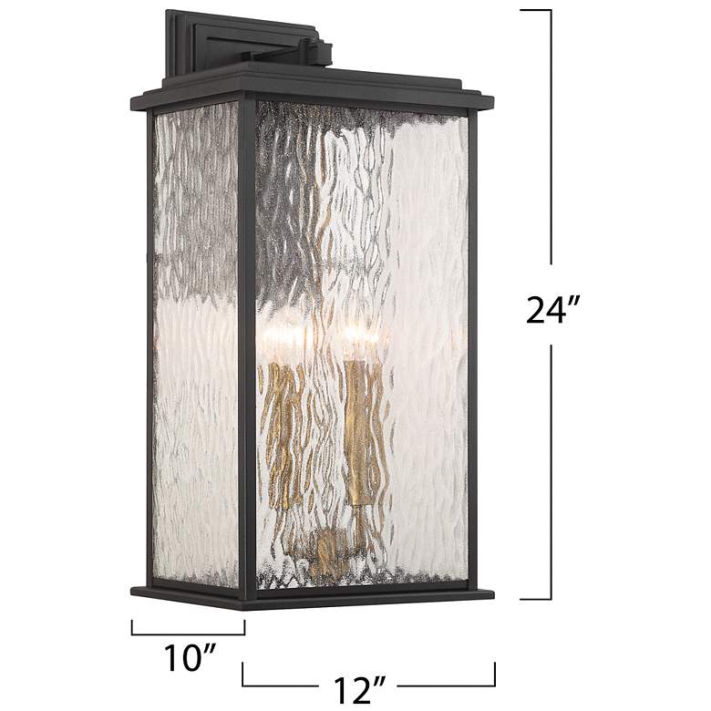 Image 6 Estate 24"H 4-Light Black Outdoor Wall Sconce w/ Rain Glassware Shade more views