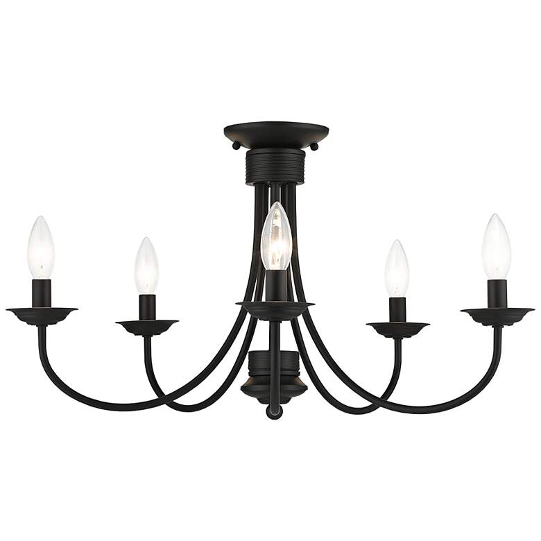 Image 3 Estate 24" Wide Black 5-Light Ceiling Light