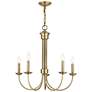 3_Estate 25" Wide Antique Brass 5-Light Chandelier