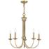 Estate 25" Wide Antique Brass 5-Light Chandelier