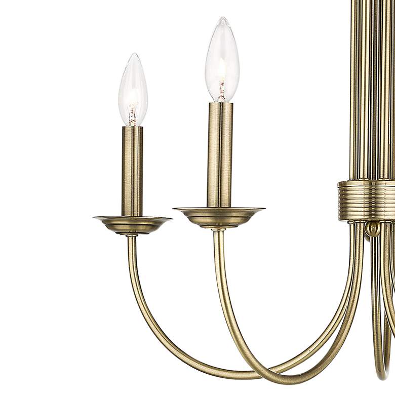 Image 4 Estate 25" Wide Antique Brass 5-Light Chandelier more views