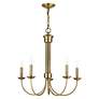 4_Estate 25" Wide Antique Brass 5-Light Chandelier more views