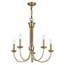 5_Estate 25" Wide Antique Brass 5-Light Chandelier more views