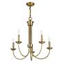 6_Estate 25" Wide Antique Brass 5-Light Chandelier more views