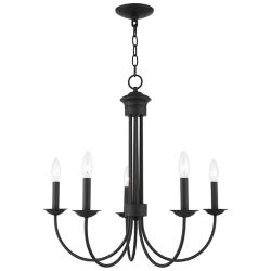 Estate 25" Wide Black 5-Light Chandelier