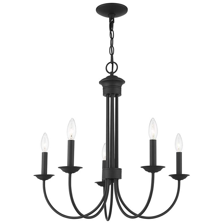 Image 6 Estate 25" Wide Black 5-Light Chandelier more views