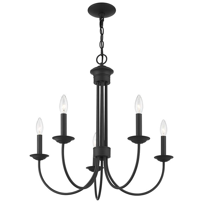Image 7 Estate 25" Wide Black 5-Light Chandelier more views