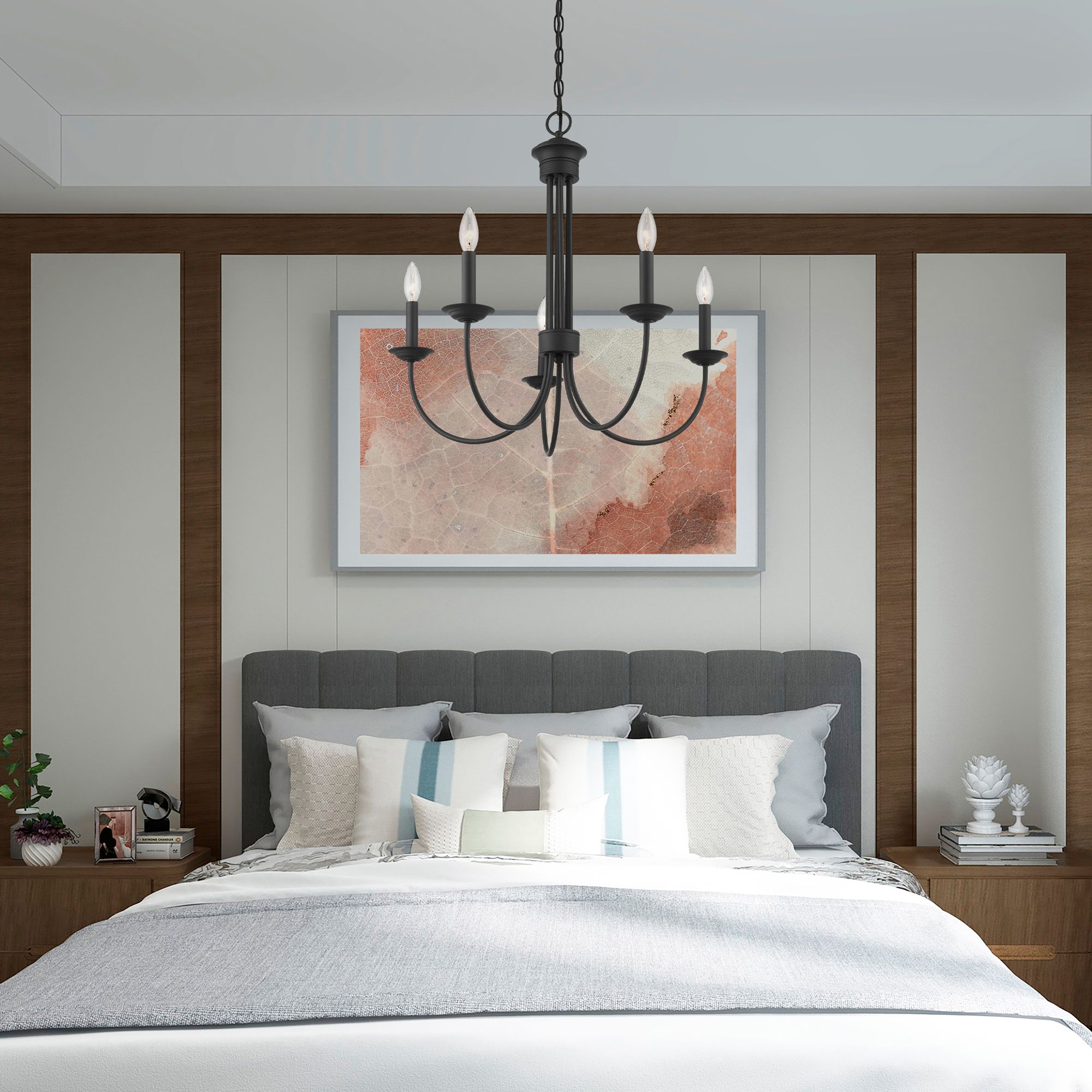 Estate 25" Wide Black 5-Light Chandelier in scene