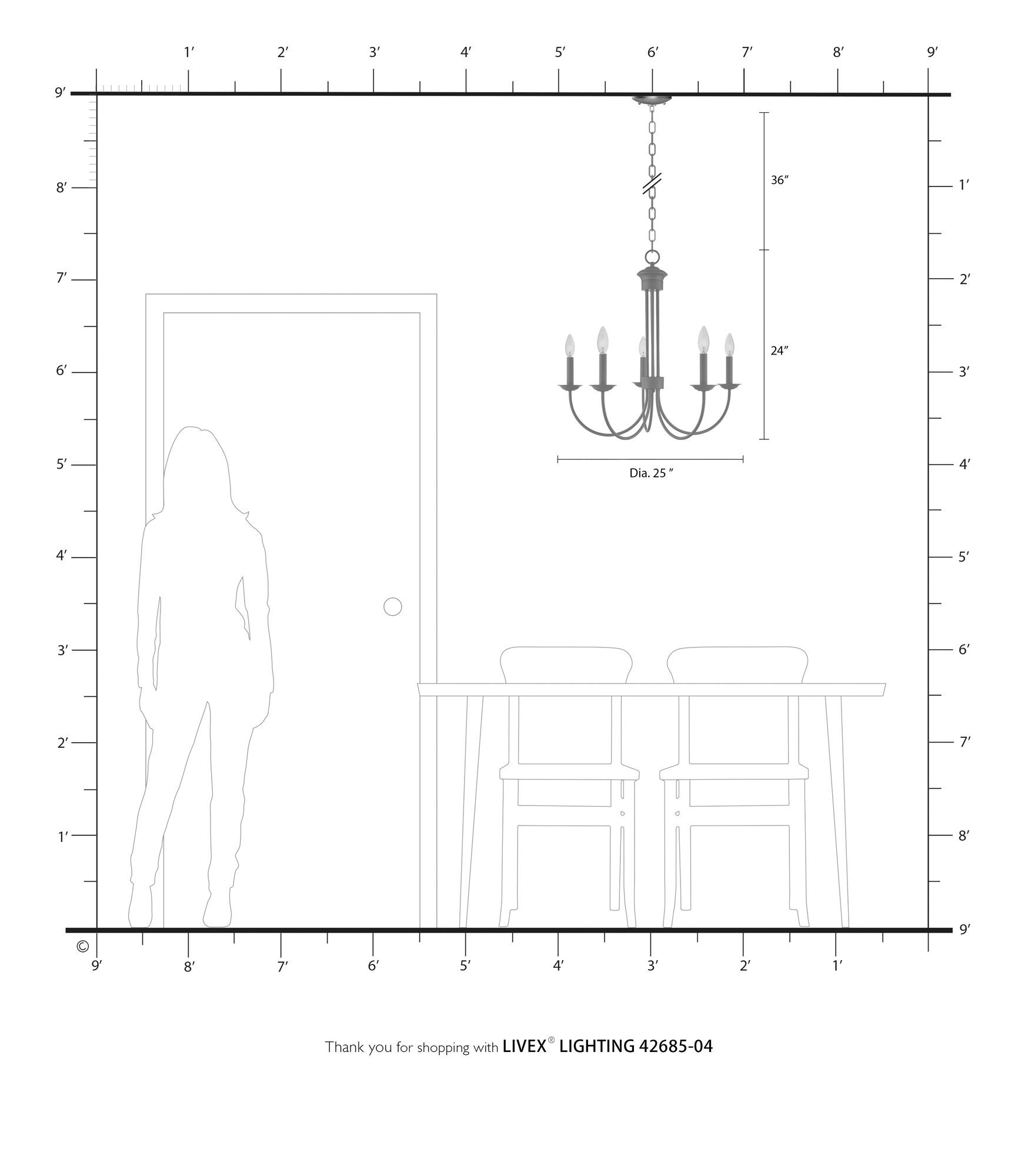 Estate 25" Wide Black 5-Light Chandelier in scene