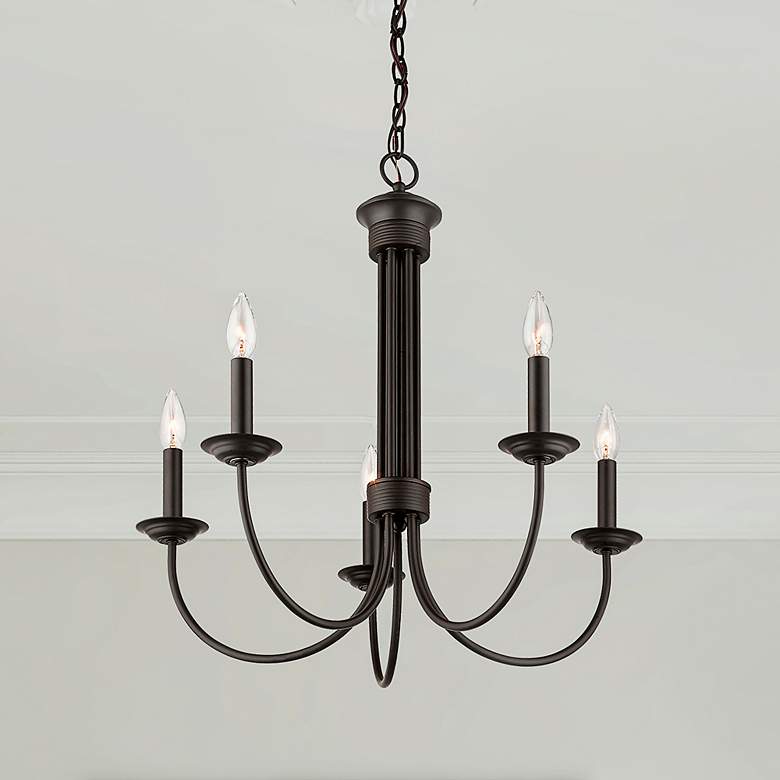 Image 2 Estate 25" Wide Bronze 5-Light Chandelier
