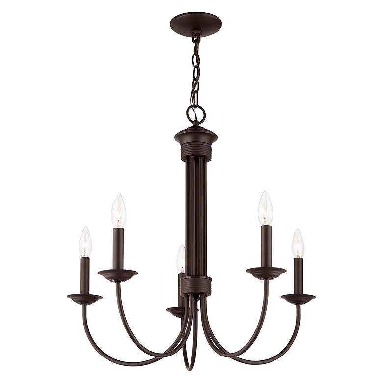 Image 5 Estate 25" Wide Bronze 5-Light Chandelier more views