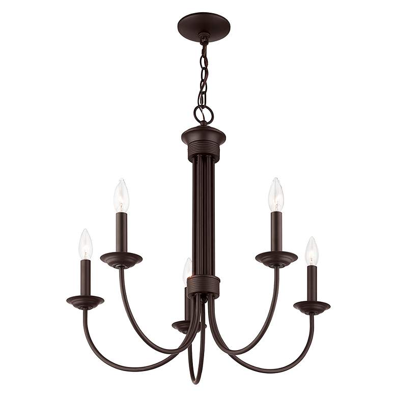 Image 6 Estate 25" Wide Bronze 5-Light Chandelier more views