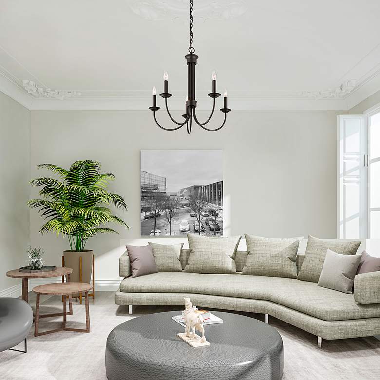 Image 7 Estate 25" Wide Bronze 5-Light Chandelier more views