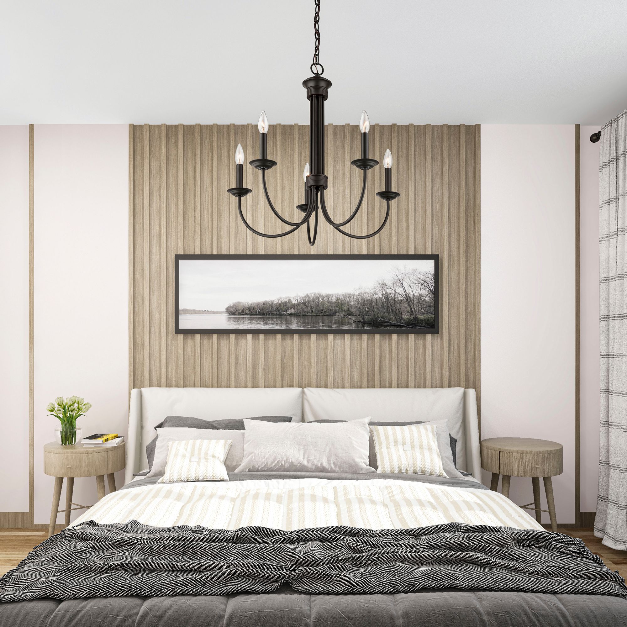 Estate 25" Wide Bronze 5-Light Chandelier in scene