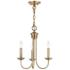 Estate 3 Light Antique Brass Mini Chandelier