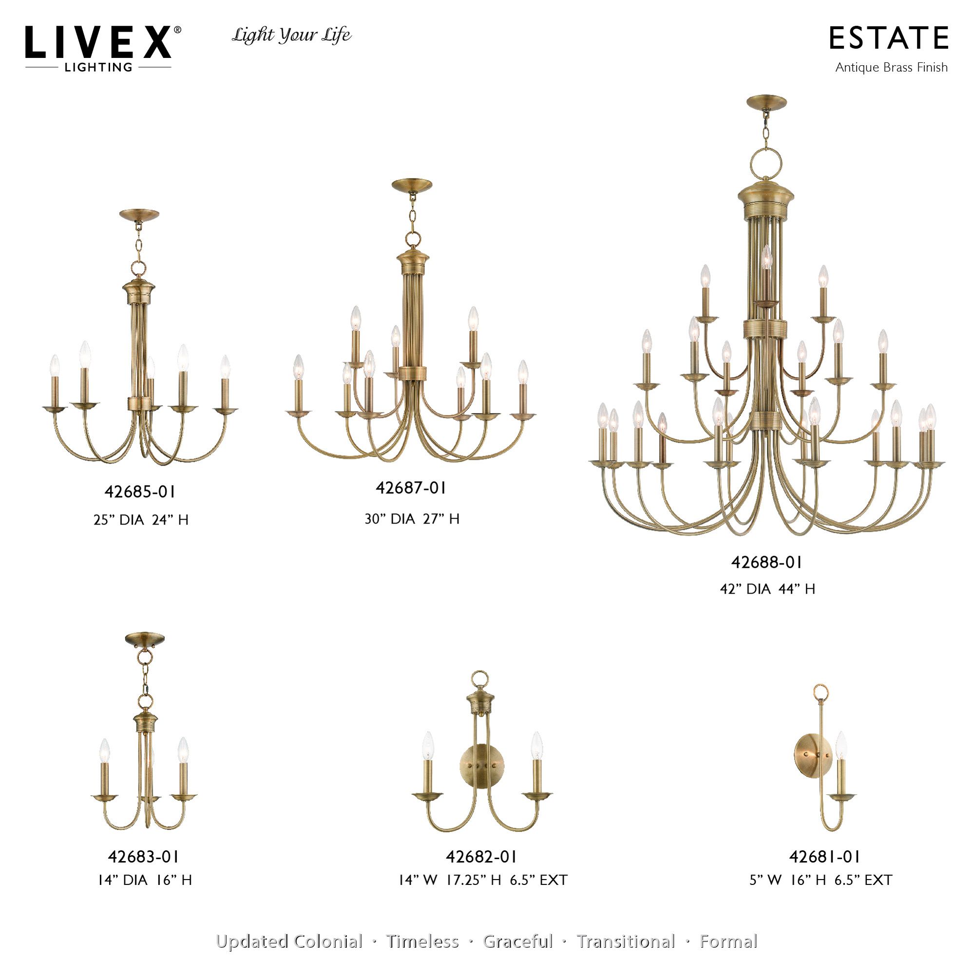 Estate 3 Light Antique Brass Mini Chandelier