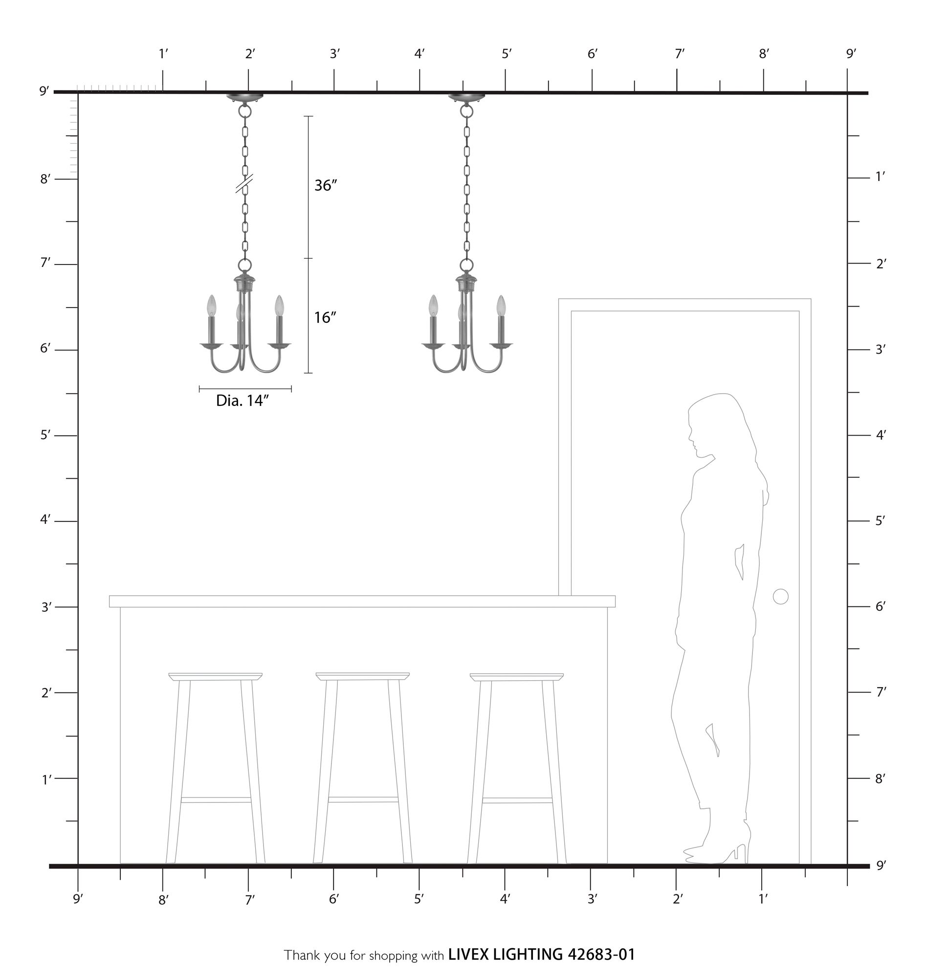 Estate 3 Light Antique Brass Mini Chandelier
