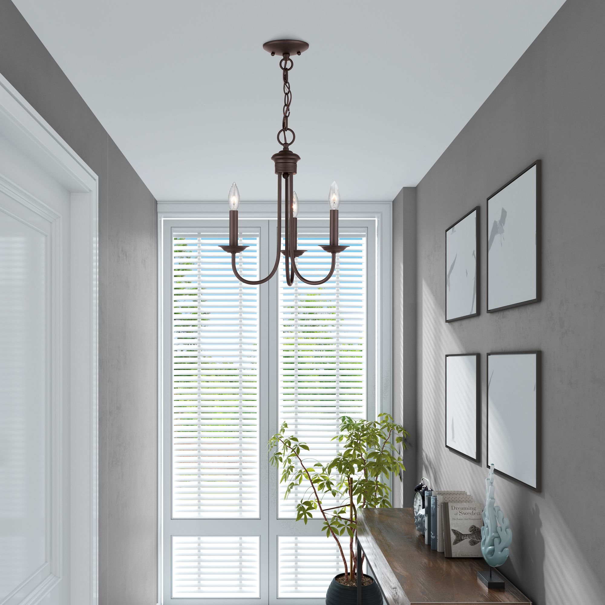 Image 7 Estate 3 Light Bronze Mini Chandelier more views