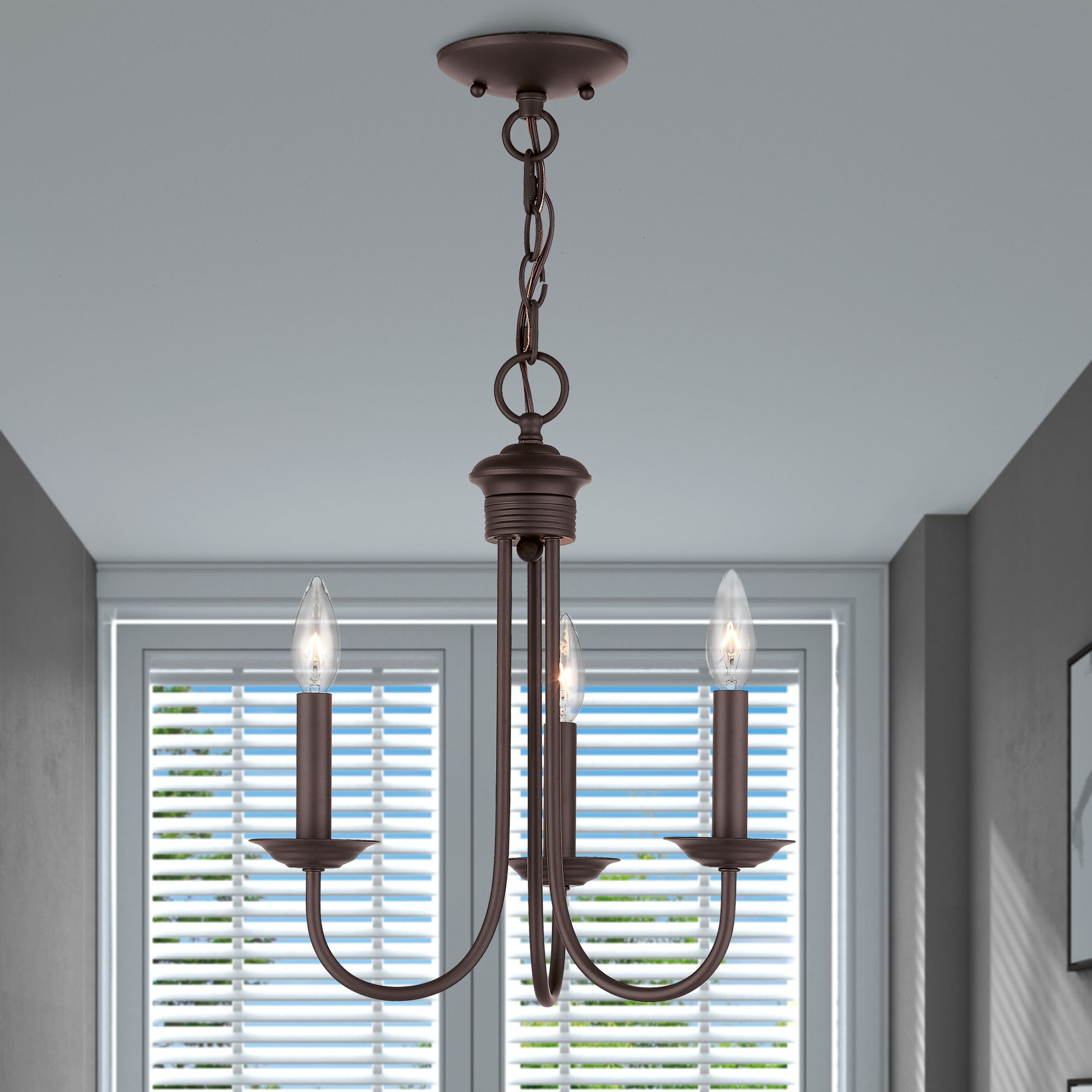 Estate 3 Light Bronze Mini Chandelier