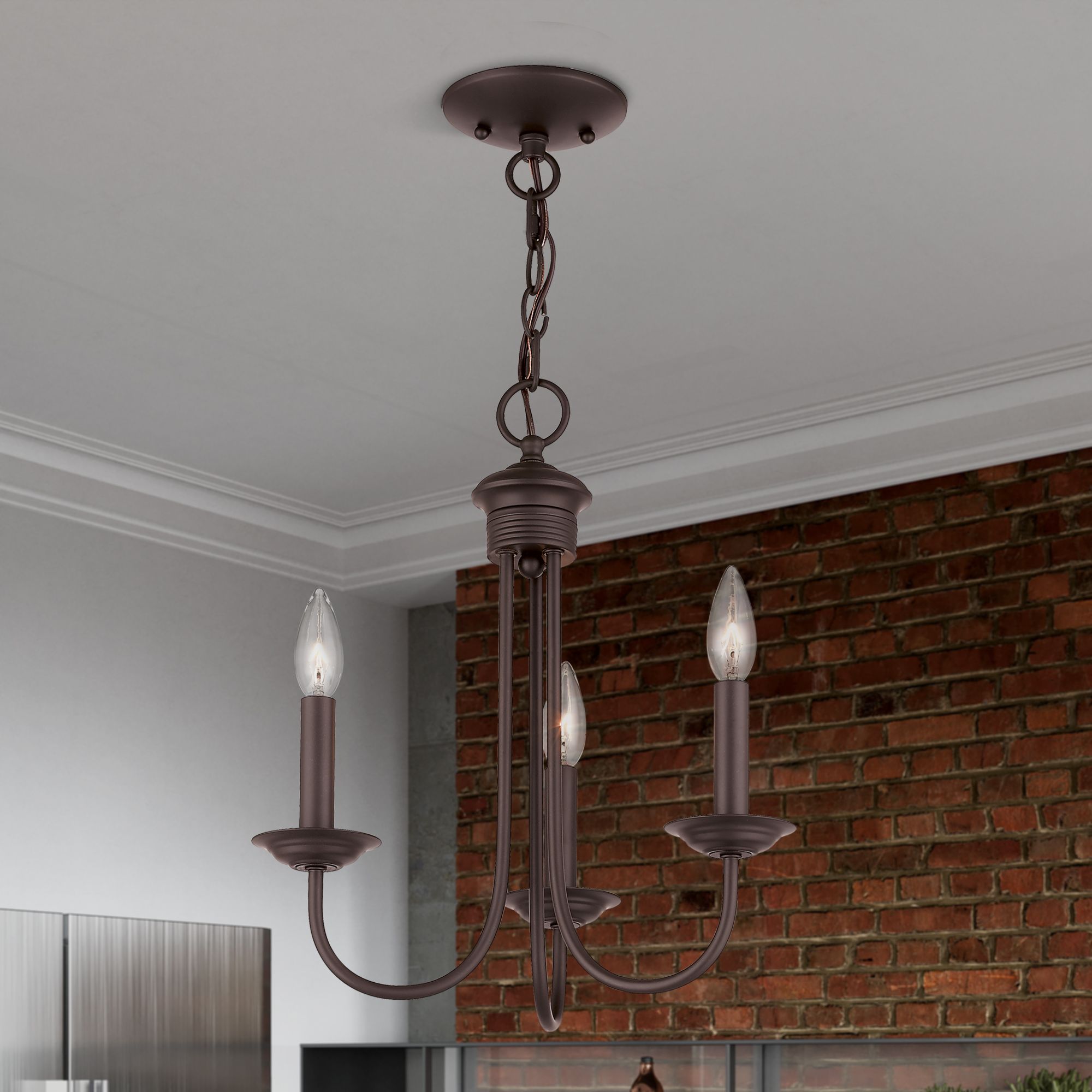Estate 3 Light Bronze Mini Chandelier
