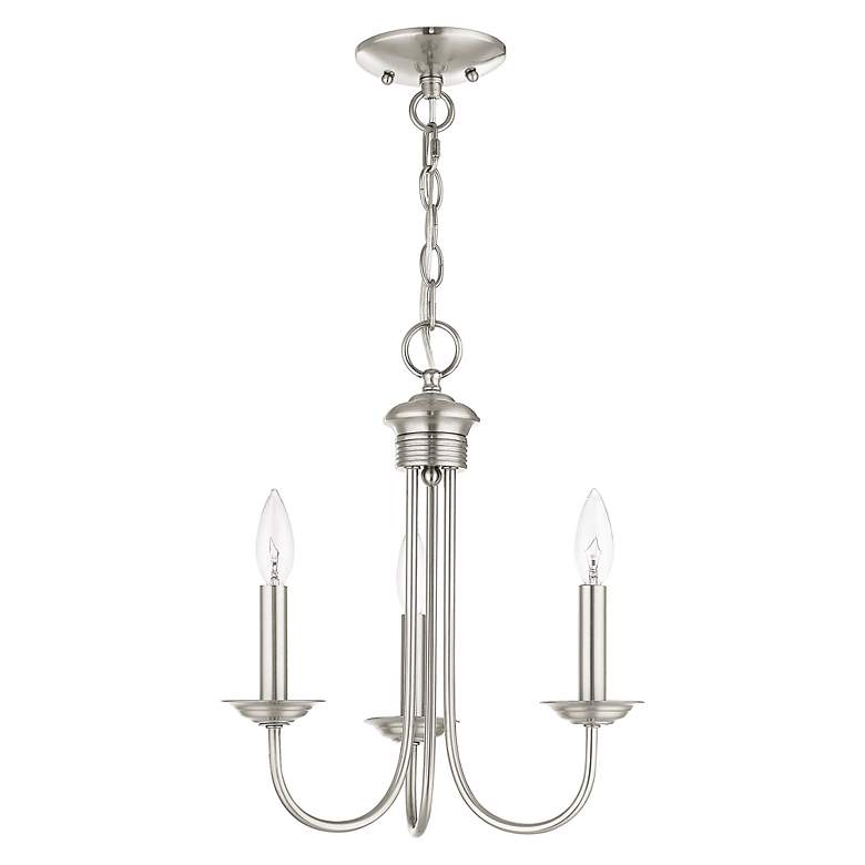 Image 3 Estate 3 Light Brushed Nickel Mini Chandelier more views