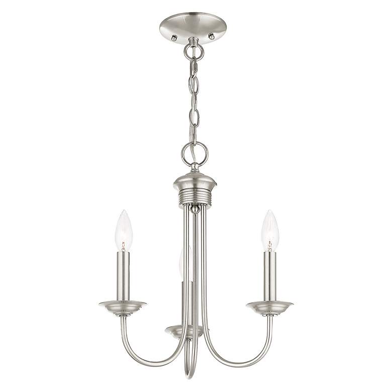 Image 4 Estate 3 Light Brushed Nickel Mini Chandelier more views