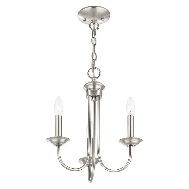 Image 5 Estate 3 Light Brushed Nickel Mini Chandelier more views