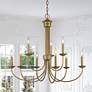 Thumbnail1 of Estate 30" Wide Antique Gold Leaf 9-Light Chandelier