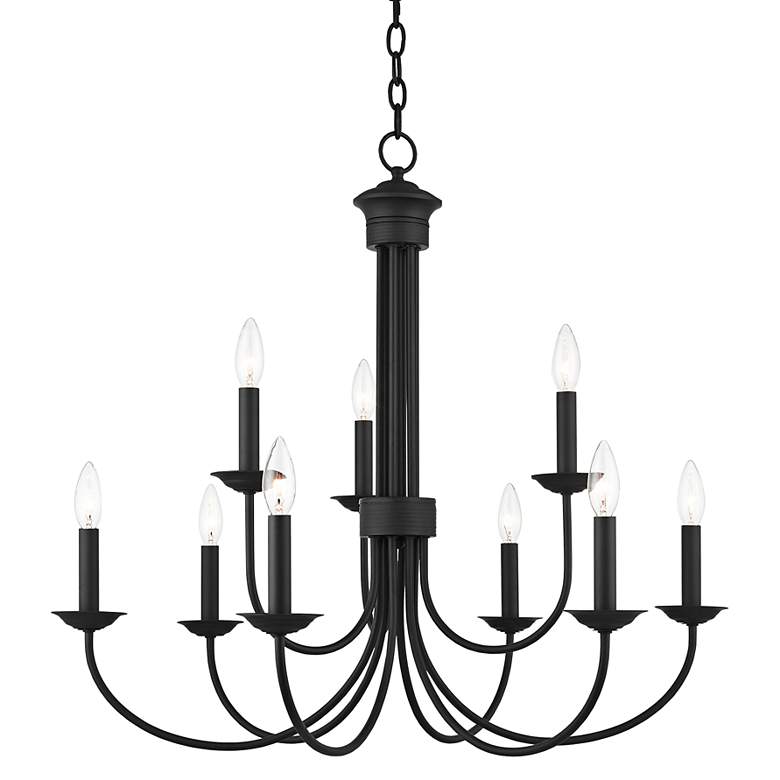 Image 3 Estate 30" Wide Black 9-Light Candle Chandelier