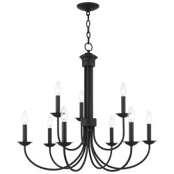 Estate 30" Wide Black 9-Light Candle Chandelier