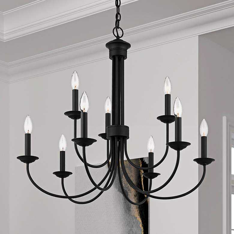 Image 2 Estate 30" Wide Black 9-Light Candle Chandelier